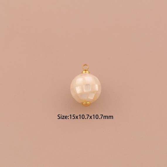 18K Gold Fritillaria Charms,Round Charms Pendants,Fritillaria Charm for DIY Jewelry Making Supply