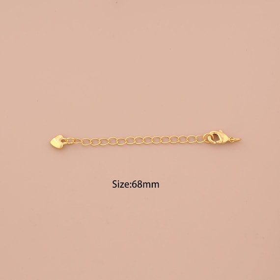 18K Gold Extension Chain,Heart Chain,Extension Chain for DIY Jewelry Making Supply