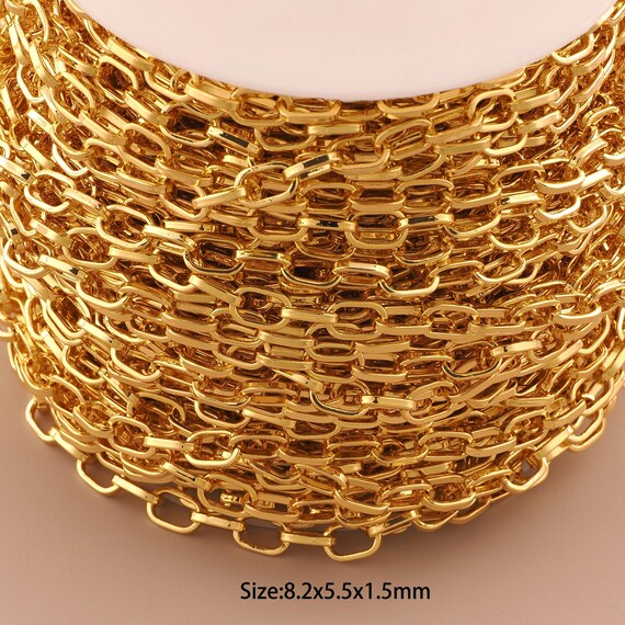 3.28 Feet 18K Gold Rolo Chain,Special Chain,Semi-Finished Chain for DIY Jewelry Making Supply