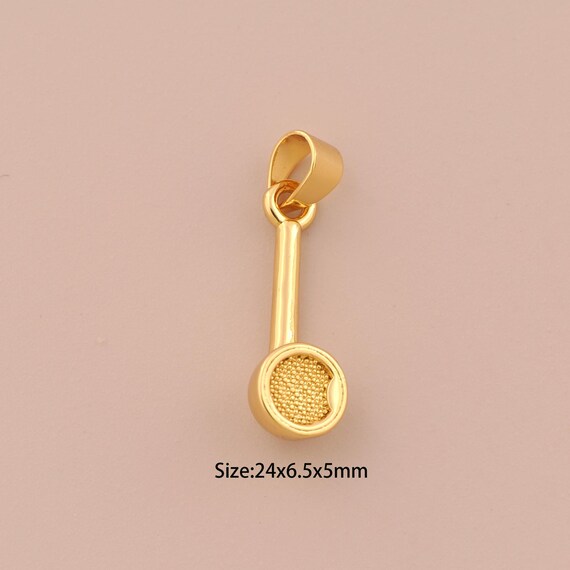 18K Gold Pipe Charms,Pipe Charms Pendants,Pipe Charm for DIY Jewelry Making Supply