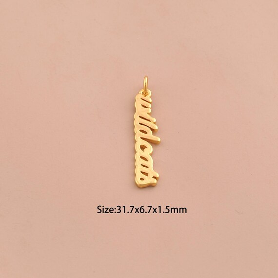 18K Gold Wildcat Charms,Letter Charms Pendants,Logo Charm for DIY Jewelry Making Supply