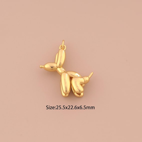 18K Gold Cute Dog Charms,Animal Charms Pendants,Dog Charm for DIY Jewelry Making Supply