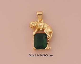 Charms animaux en or 18 carats, pendentifs à breloques minimalistes, breloque léopard pour la fabrication de bijoux à bricoler soi-même