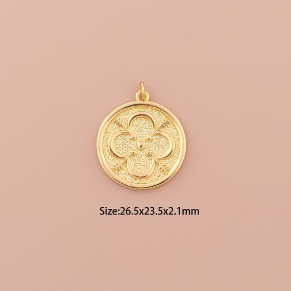 18K Gold Heart Charms,Minimalist Charms Pendants,Arrow Charm for DIY Jewelry Making Supply