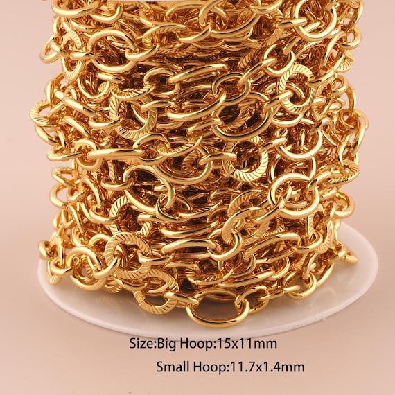 3.28 Feet 18K Gold Cable Chain,Special Chain,Semi-Finished Chain for DIY Jewelry Making Supply