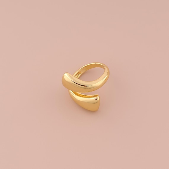 18K Gold Open Rings,Wide Rings,Thick Gold Rings for DIY Jewelry Making Supply