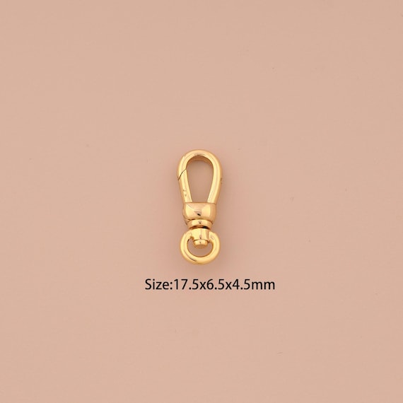 18K Gold Push Door Clasp,Spring Clasp,Snap Clasp for DIY Jewelry Making Supply