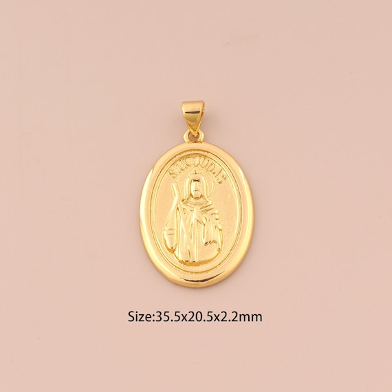 18K Gold San Judas Charms,San Judas Charms Pendants,San Judas Charm for DIY Jewelry Making Supply