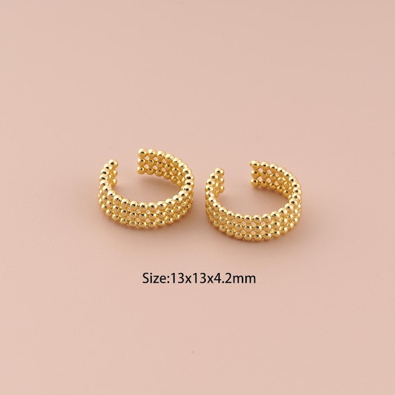 18K Gold Non Piercing Cartilage Clip Earrings,CZ Pave Cuff Earrings,,Hypoallergenic Hoop Earrings,Gift for Her