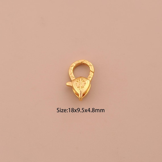 18K Gold Lobster Clasp,Spring Clasp,Claw Clasp for DIY Jewelry Making Supply