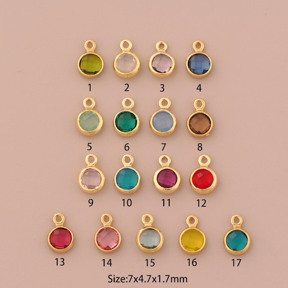 5 Pcs 18K Gold Round Charms,CZ Pave Round Charms Pendants,Round Charm for DIY Jewelry Making Supply