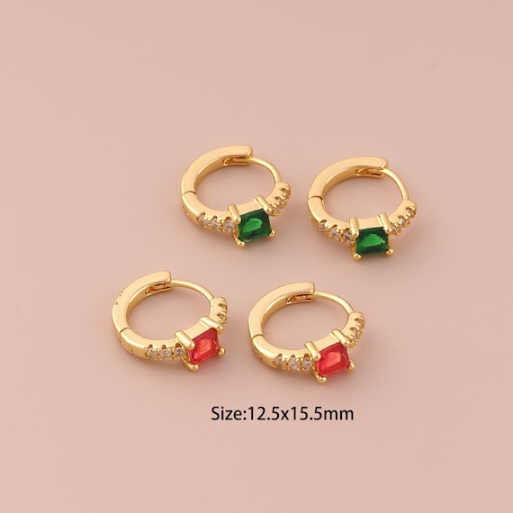 18K Gold Hoop Earrings,CZ Pave Hugging Hoop Earrings,Hoop Earrings,Hypoallergenic Hoop Earrings,Gift for Her