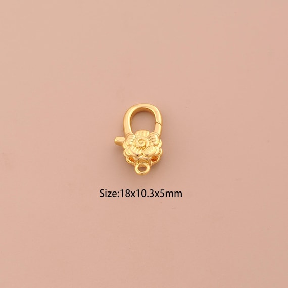 18K Gold Lobster Clasp,Spring Clasp,Flower Clasp for DIY Jewelry Making Supply