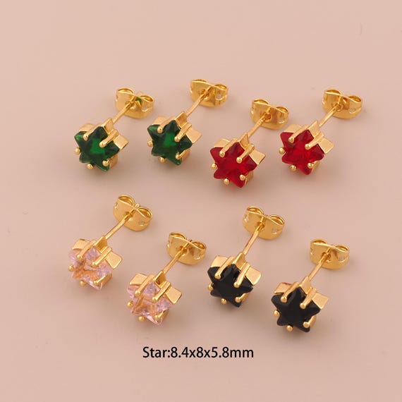 18K Gold Star Stud Earrings,Minimalist Stud Earrings,Star Stud Earrings,Hypoallergenic Stud Earrings,Gift for Her