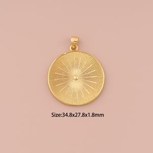 18K Gold Round Charms,Minimalist Charms Pendants,Coin Charm for DIY Jewelry Making Supply