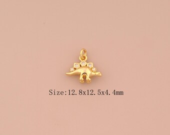 18K Gold Animal Charms,CZ Pave Animal Charms Pendants,Animal Charm for DIY Jewelry Making Supply
