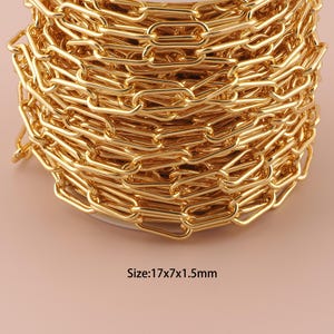 3.28 Fuß 18K Gold Papierklammer Kette, spezielle Kette, halbfertige Kette für DIY Schmuckherstellung Versorgung