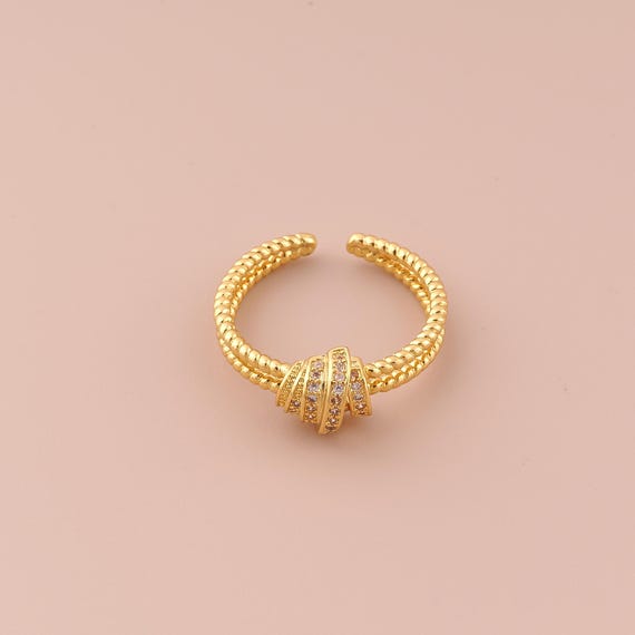 18K Gold Open Rings,Wide Rings,Thick Gold Rings for DIY Jewelry Making Supply