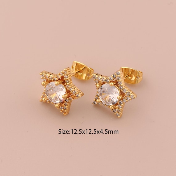 18K Gold Star Stud Earrings,Minimalist Stud Earrings,Star Stud Earrings,Hypoallergenic Stud Earrings,Gift for Her
