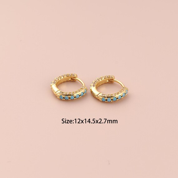 18K Gold Hoop Earrings,CZ Pave Hugging Hoop Earrings,Hoop Earrings,Hypoallergenic Hoop Earrings,Gift for Her
