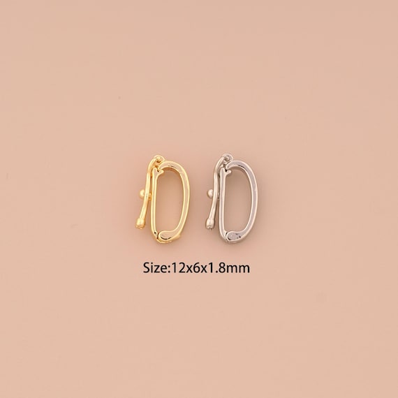 18K Gold Push Door Clasp,Snap Clasp,Snap Clasp for DIY Jewelry Making Supply