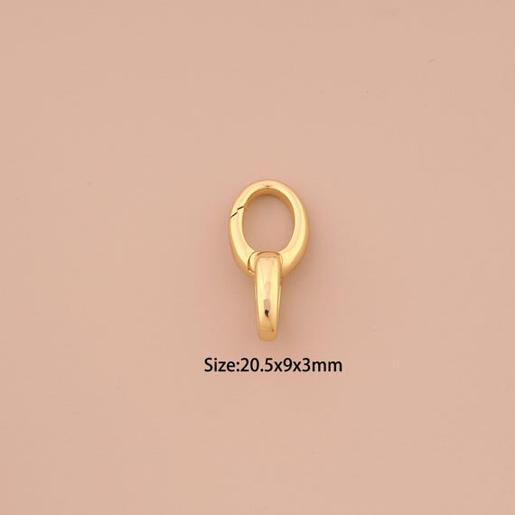 18K Gold Push Door Clasp,Spring Clasp,Snap Clasp for DIY Jewelry Making Supply