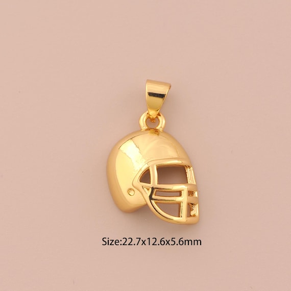 18K Gold Rugby Helmet Charms,Rugby Helmet Charms Pendants,Rugby Helmet Charm for DIY Jewelry Making Supply