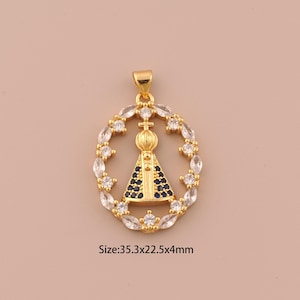 18K Gold Pope Charms,CZ Pave Religious Charms Pendants,Christian Charm for DIY Jewelry Making Supply