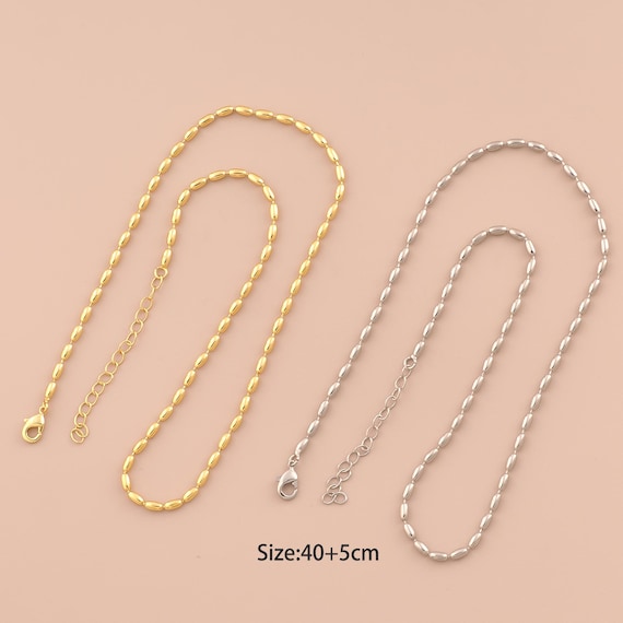 18K Gold Oval Ball Necklace | Classic Oval Pendant Necklace | Fine Jewelry | Gift for Her | Elegant Gold Necklace