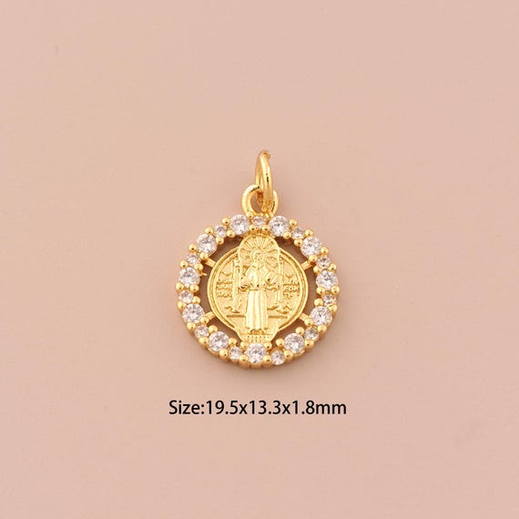 18K Gold Jesus Charms,CZ Pave Religious Charms Pendants,Christian Charm for DIY Jewelry Making Supply