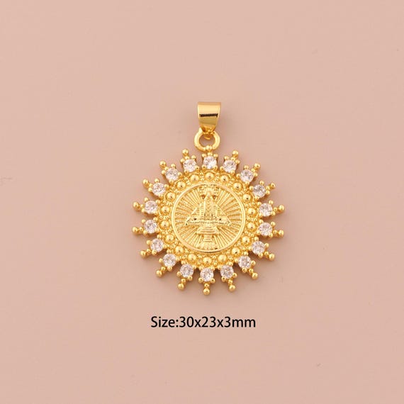 18K Gold Egyptian Pharaoh Charms,CZ Pave Egyptian Pharaoh Charms Pendants,Egyptian Pharaoh Charm for DIY Jewelry Making Supply
