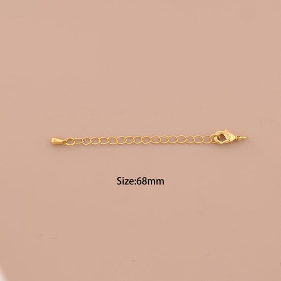 18K Gold Extension Chain,Water Drop Chain,Extension Chain for DIY Jewelry Making Supply