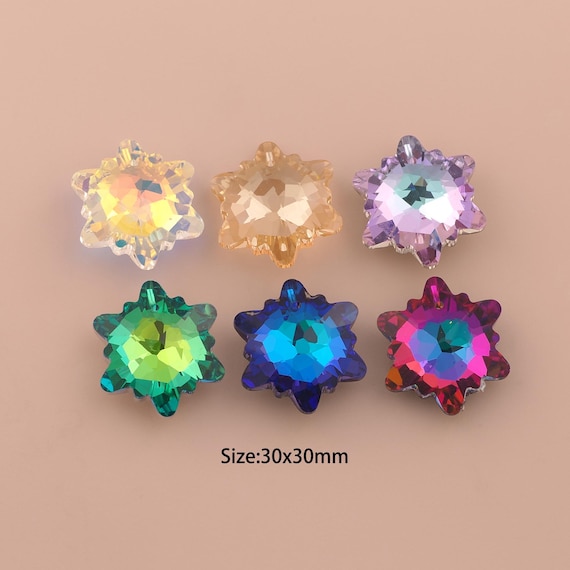 Edelweiss Crystal Pendant,Austrian Crystal,Made in Austria for DIY Jewelry Making Supply