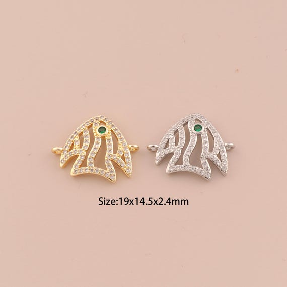 Gold Fish Connector,18K Gold Tropical Fish Connector,Fish Connector DIY Bracelet Necklace Jewelry Making Findings Supply