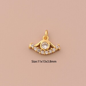 18K Gold Evil Eye Charms,CZ Pave Evil Eye Charms Pendants,Devil Eye Charm for DIY Jewelry Making Supply