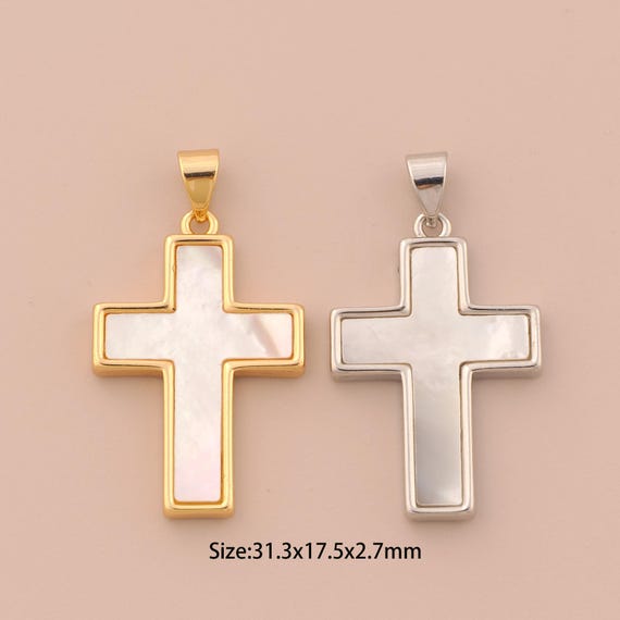 18K Gold Cross Charms,Fritillary Religion Charms Pendants,Christian Charm for DIY Jewelry Making Supply