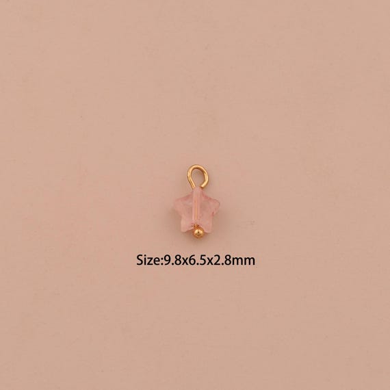 5 pcs 18K Gold Energy Stone Charms,Natural Stone Charms Pendants,Star Charm for DIY Jewelry Making Supply