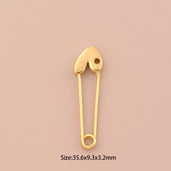 18K Gold Paper Clip Charms,Heart Charms Pendants,Paper Clip Charm for DIY Jewelry Making Supply