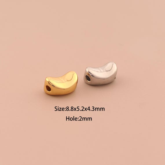 18K Gold Bean Spacer Bead,Bean Bead,Bean Bead for DIY Jewelry Making Supply