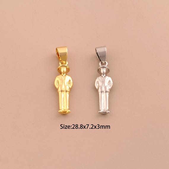 18K Gold Magician Charms,Magician Charms Pendants,Magician Charm for DIY Jewelry Making Supply