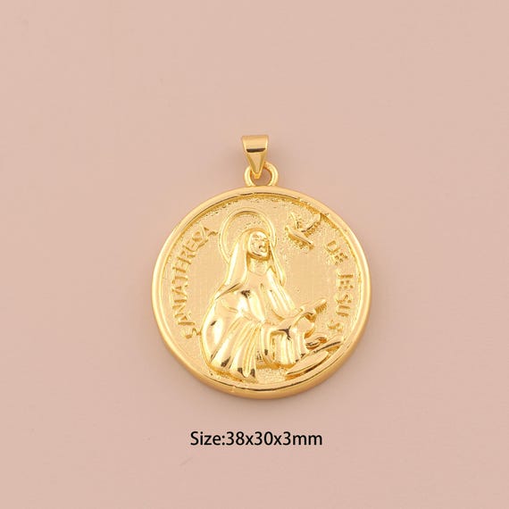 18K Gold Jesus Charms,Religion Charms Pendants,Christian Charm for DIY Jewelry Making Supply