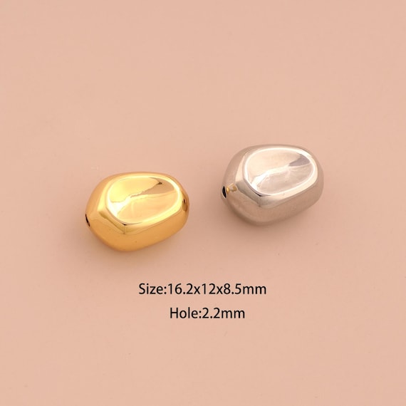 18K Gold Oval Spacer Bead,Oval Bead,Oval Bead for DIY Jewelry Making Supply