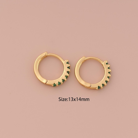 18K Gold Hoop Earrings,CZ Pave Hugging Hoop Earrings,Hoop Earrings,Hypoallergenic Hoop Earrings,Gift for Her