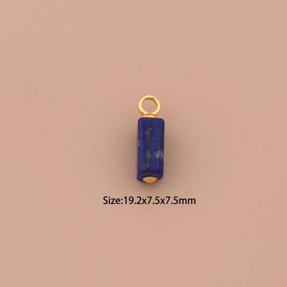 18K Gold Energy Stone Charms,Natural Stone Charms Pendants,Stone Charm for DIY Jewelry Making Supply