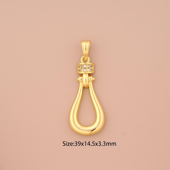 18K Gold Water Drop Charms,CZ Pave Water Drop Charms Pendants,Water Drop Charm for DIY Jewelry Making Supply