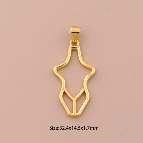 18K Gold Human Body Charms,Minimalist Charms Pendants,Human Body Charm for DIY Jewelry Making Supply