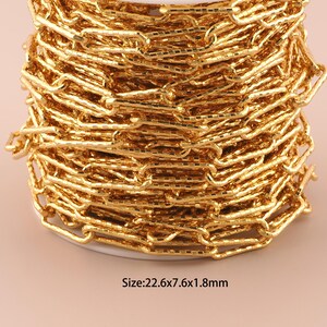 3.28 Fuß 18K Gold Papierklammer Kette, spezielle Kette, halbfertige Kette für DIY Schmuckherstellung Versorgung