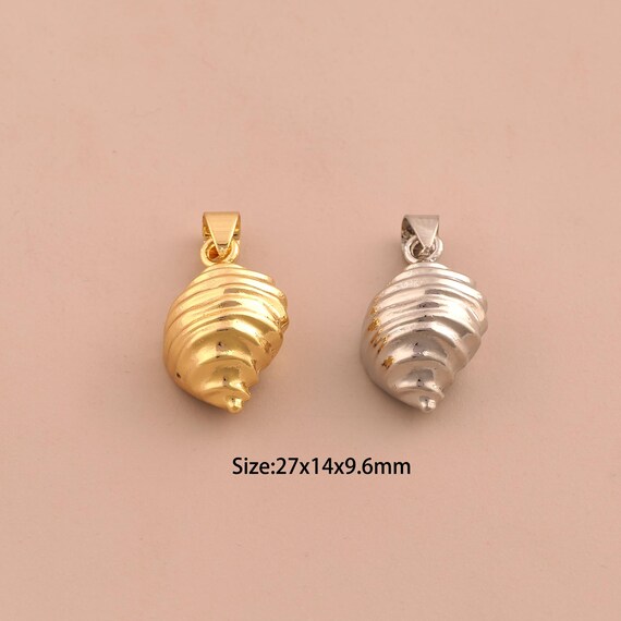 18K Gold Conch Charms,Conch Charms Pendants,Conch Charm for DIY Jewelry Making Supply