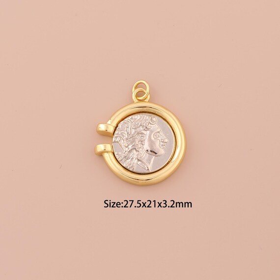 18K Gold Character Charms,Minimalist Charms Pendants,Portrait Charm for DIY Jewelry Making Supply