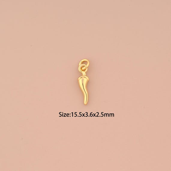 18K Gold Chili Charms,Chili Charms Pendants,Chili Charm for DIY Jewelry Making Supply